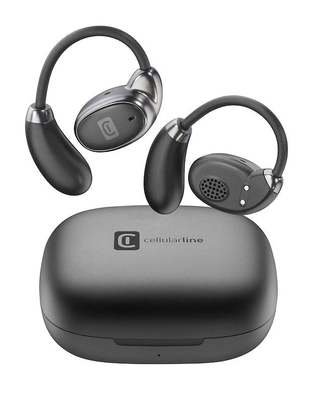 Cellularline Lume – Auricolari Bluetooth Open-Ear, Nero