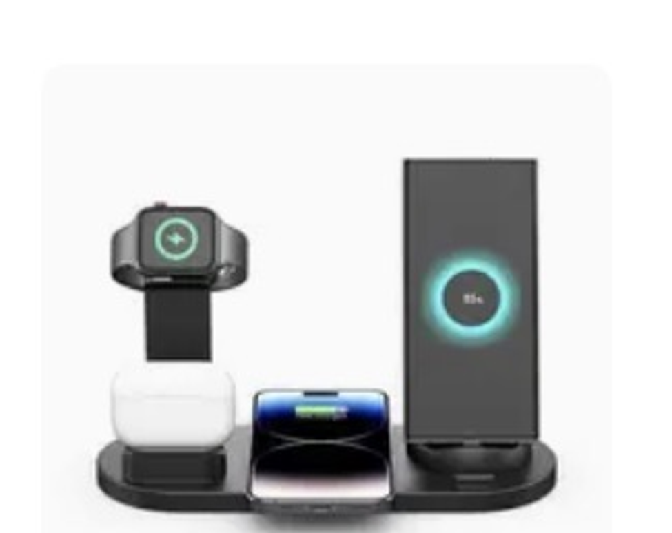 Supporto di ricarica wireless 3 in 1 nero